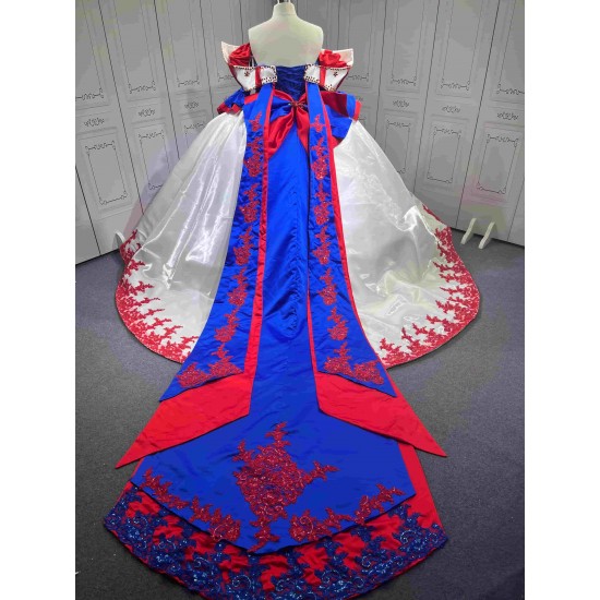 Mumuleo Snow White Inspired Quinceanera Dress 2026 Vestidos De 15 Anos Quinceanera Fashion White With Blue Fairy Tale Gown