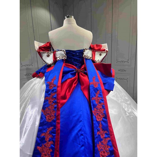 Mumuleo Snow White Inspired Quinceanera Dress 2026 Vestidos De 15 Anos Quinceanera Fashion White With Blue Fairy Tale Gown