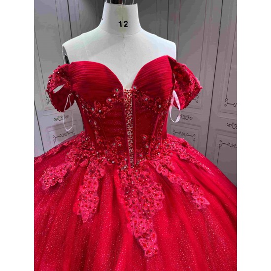 Mumuleo Bright Red Quinceanera Dress 2026 with Butterfly Vestidos De 15 Anos Quinceanera Miss XV De Vestido With Matching Bear Dress