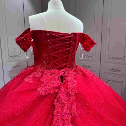 Mumuleo Bright Red Quinceanera Dress 2026 with Butterfly Vestidos De 15 Anos Quinceanera Miss XV De Vestido With Matching Bear Dress