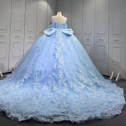 Mumuleo Sky Blue Quinceanera Dress Vestidos De 15 Anos Quinceanera Fashion Xv Anera Sweet 16 Princess Party Gowns With Matching Bear
