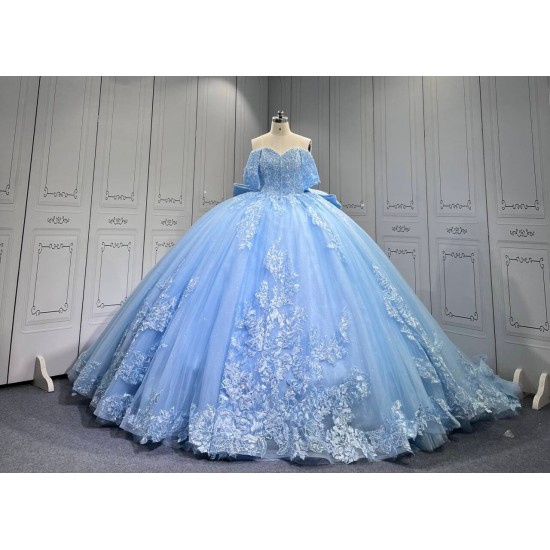 Mumuleo Sky Blue Quinceanera Dress Vestidos De 15 Anos Quinceanera Fashion Xv Anera Sweet 16 Princess Party Gowns With Matching Bear