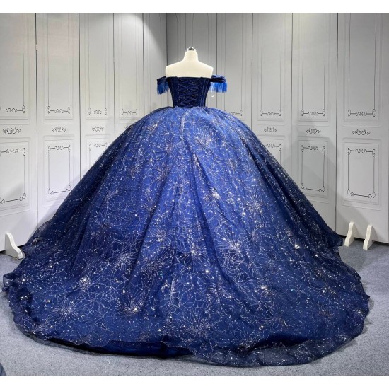 Mumuleo Navy Blue Vestidos De15 Anos Glitter Quinceanera Fashion Xv Anera Sweet 16 Princess Party Gowns