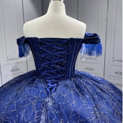 Mumuleo Navy Blue Vestidos De15 Anos Glitter Quinceanera Fashion Xv Anera Sweet 16 Princess Party Gowns