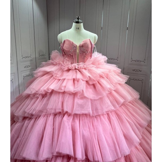 Mumuleo Pink Layered Quinceanera Dresses 2026 Vestidos De 15 Anos XV Vestidos Quinceaeras Ball Gowns Para 15 Womens Party Wear
