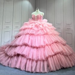 Mumuleo Pink Layered Quinceanera Dresses 2026 Vestidos De 15 Anos XV Vestidos Quinceaeras Ball Gowns Para 15 Womens Party Wear