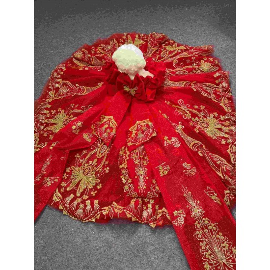 Mumuleo Red With Gold Bear Dress for Vestidos De 15 Aos Quinceanera Dresses Matching Doll Dressn 2026