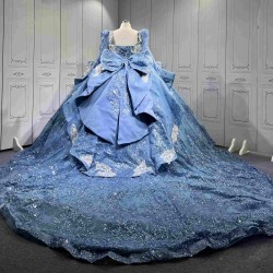 Mumuleo Plus Size Blue Quinceanera Dresses Azul Vestido De Quince 15 Customize Miss XV Vestido De Anos Wholesale