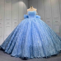 Sky Blue Quinceanera Dresses 2026 With Flowers Vestidos De 15 Aos Fiesta Azul Economic Quinceaera Dresses Azul