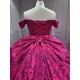 Mumuleo Sparkly Sequin Glitter Ball Gown Sweetheart Neckline Fuchsia Quinceanera Dresses Vestido De XV