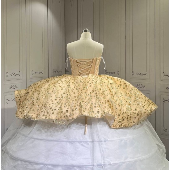 Mumuleo Glitter Champagne Quinceanera Dress Vestidos De Xv Anos Rosa Pink Fifteen Year Old Dress Vestidos De Quince Anos