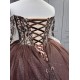 Mumuleo Chocolate Quinceanera Dresses for Girl Tassesl Pleated Off the Shoulder Princesse Rojo Customize Miss XV Vestido De Anos
