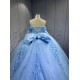 Sky Blue Quinceanera Dresses 2025 With Flowers Vestidos De 15 Aos Fiesta Azul Economic Quinceaera Dresses Verde Esmeralda