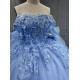 Sky Blue Quinceanera Dresses 2025 With Flowers Vestidos De 15 Aos Fiesta Azul Economic Quinceaera Dresses Verde Esmeralda