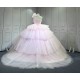 Mumuleo Layered One Shoulder Quinceanera Dress vestidos de xv años rosa Pink fifteen year old dress vestidos de quince años