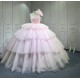 Mumuleo Layered One Shoulder Quinceanera Dress vestidos de xv años rosa Pink fifteen year old dress vestidos de quince años