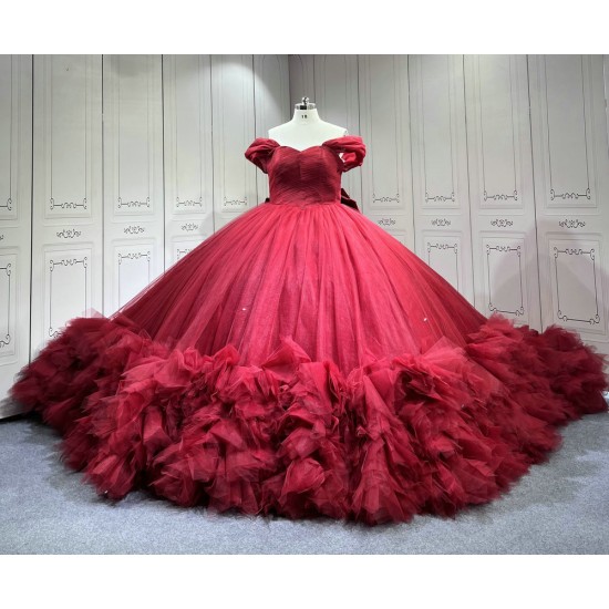 Mumuleo Burgundy Quinceanera Dress 2026 Vestidos 15 Anos Quinceanera 2025 Xv an Os Personalizado Vestido De Baile Feminino Tule