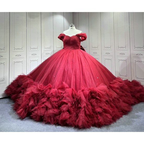 Mumuleo Burgundy Quinceanera Dress 2026 Vestidos 15 Anos Quinceanera 2025 Xv an Os Personalizado Vestido De Baile Feminino Tule