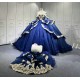 Mumuleo 3 in 1 Navy Blue Quinceanera Dress With Matching Bear Dress and Short Dresses Vestidos De Quince Anos