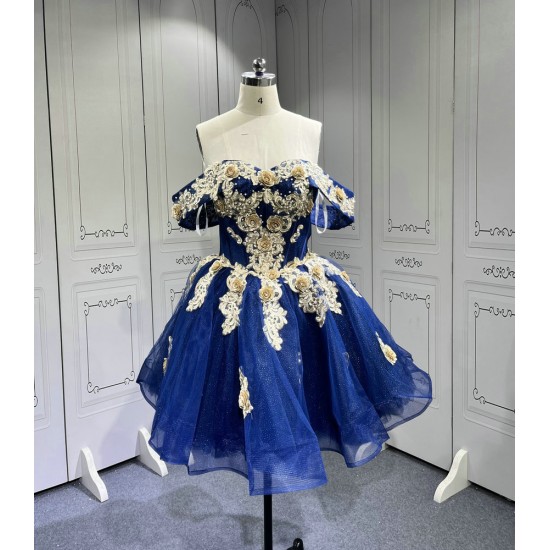 Mumuleo 3 in 1 Navy Blue Quinceanera Dress With Matching Bear Dress and Short Dresses Vestidos De Quince Anos