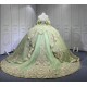 Mumuleo Sage Green With Gold Quinceanera Dresses for Girl Tassesl Pleated Off the Shoulder Sequin Robe Princesse Verde Customize