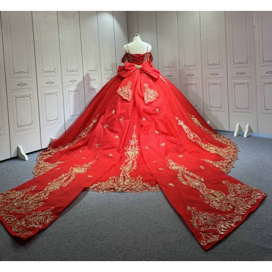 Mumuleo Red Quinceanera Dresses for Girl Tassesl Pleated Off the Shoulder Princesse Rojo Customize Miss XV Vestido De Anos