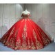 Mumuleo Red Quinceanera Dresses for Girl Tassesl Pleated Off the Shoulder Princesse Rojo Customize Miss XV Vestido De Anos
