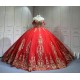 Mumuleo Red Quinceanera Dresses for Girl Tassesl Pleated Off the Shoulder Princesse Rojo Customize Miss XV Vestido De Anos