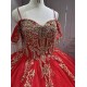 Mumuleo Red Quinceanera Dresses for Girl Tassesl Pleated Off the Shoulder Princesse Rojo Customize Miss XV Vestido De Anos