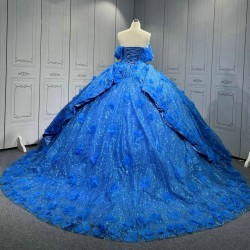 Turquoise Quinceanera Dresses 2025 With Flowers Vestidos De 15 Aos Fiesta Azul Economic Quinceaera Dresses Verde Esmeralda