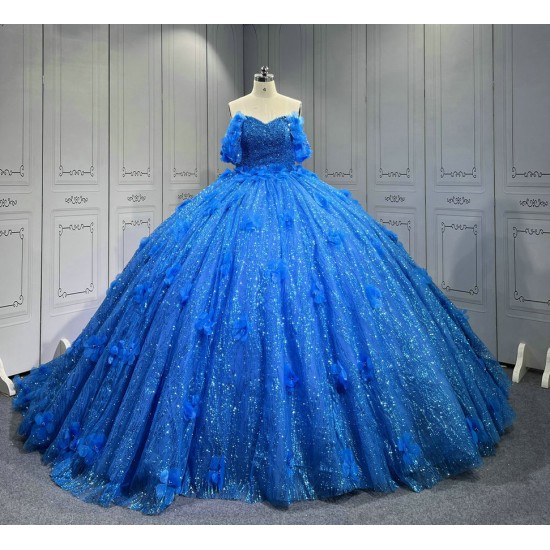 Turquoise Quinceanera Dresses 2025 With Flowers Vestidos De 15 Aos Fiesta Azul Economic Quinceaera Dresses Verde Esmeralda