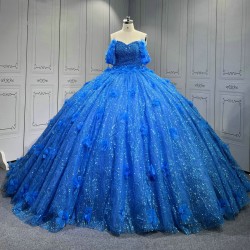 Turquoise Quinceanera Dresses 2025 With Flowers Vestidos De 15 Aos Fiesta Azul Economic Quinceaera Dresses Verde Esmeralda