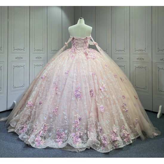 Mumuleo 2025 Pink Quinceanera Dresses With Derachable Tail Vestidos De Xv Aos 2025 Vestidos De 15 Rosados 15 Year Old Dresses