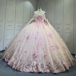 Mumuleo 2025 Pink Quinceanera Dresses With Derachable Tail Vestidos De Xv Aos 2025 Vestidos De 15 Rosados 15 Year Old Dresses