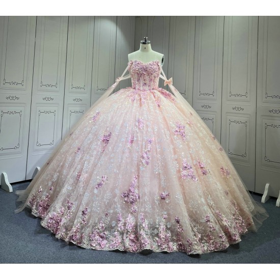 Mumuleo 2025 Pink Quinceanera Dresses With Derachable Tail Vestidos De Xv Aos 2025 Vestidos De 15 Rosados 15 Year Old Dresses