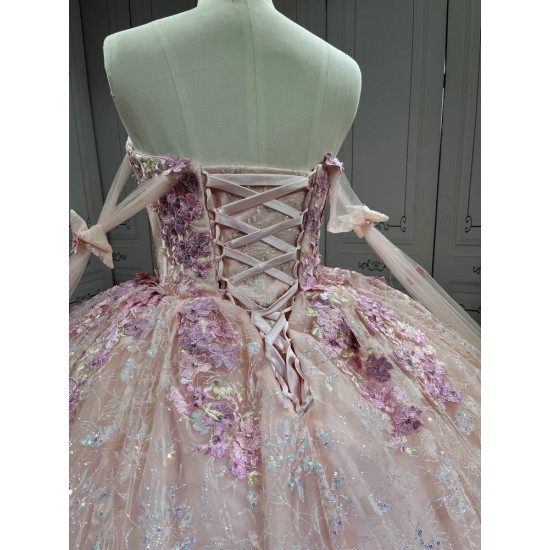 Mumuleo 2025 Pink Quinceanera Dresses With Derachable Tail Vestidos De Xv Aos 2025 Vestidos De 15 Rosados 15 Year Old Dresses