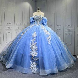 Mumuleo Vestido De Xv Aos En Azul Marino Sky Blue Quinceanera Dress 2025 De Para 15 Aos Quincera Dress Azul Quinceanera Dresses