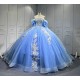 Mumuleo Vestido De Xv Aos En Azul Marino Sky Blue Quinceanera Dress 2025 De Para 15 Aos Quincera Dress Azul Quinceanera Dresses