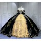 Mumuleo Vestidos 15 Anos Suzhou Factory Directly Vestido De 15 Anos Black and Gold Embroidery Mexican Quinceanera Dresses