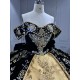Mumuleo Vestidos 15 Anos Suzhou Factory Directly Vestido De 15 Anos Black and Gold Embroidery Mexican Quinceanera Dresses
