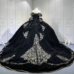 Mumuleo Vestidos 15 Anos Suzhou Factory Directly Vestido De 15 Anos Black and Gold Embroidery Mexican Quinceanera Dresses