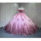 Mumuleo Short Sleeves Rosa Vestidos De 15 Aos Ball Gown Pink Quinceanera Dresses 2025 Vestidos Para Quinceaera