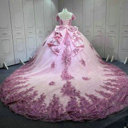 Mumuleo Short Sleeves Rosa Vestidos De 15 Aos Ball Gown Pink Quinceanera Dresses 2025 Vestidos Para Quinceaera