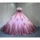 Mumuleo Short Sleeves Rosa Vestidos De 15 Aos Ball Gown Pink Quinceanera Dresses 2025 Vestidos Para Quinceaera