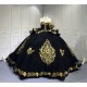 Mumuleo Black Mexican Quinceanera Dresses With Embroidery Para Fiesta Vestidos De 15 Aos XV De Quinceaera Ball Gowns Burdeos