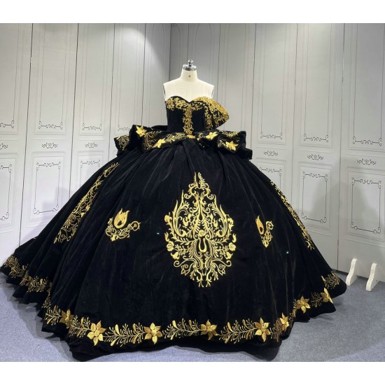 Mumuleo Black Mexican Quinceanera Dresses With Embroidery Para Fiesta Vestidos De 15 Aos XV De Quinceaera Ball Gowns Burdeos