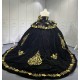 Mumuleo Black Mexican Quinceanera Dresses With Embroidery Para Fiesta Vestidos De 15 Aos XV De Quinceaera Ball Gowns Burdeos