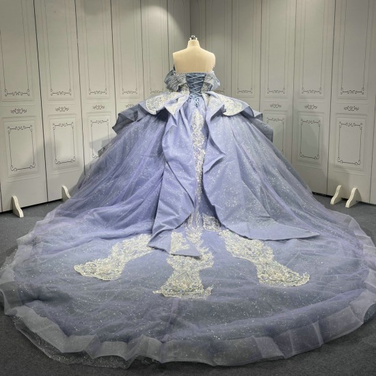 Mumuleo Metallic Blue Quinceanera Dresses 2025 Vestidos De 15 Aos De Festas Quinceanera Vestidos De Xv Aos Para Azul