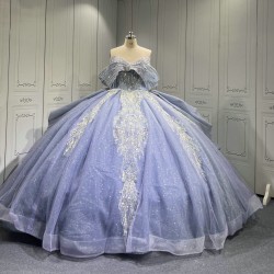 Mumuleo Metallic Blue Quinceanera Dresses 2025 Vestidos De 15 Aos De Festas Quinceanera Vestidos De Xv Aos Para Azul