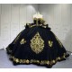 Mumuleo Black Mexican Quinceanera Dresses With Embroidery  Para Fiesta Vestidos De 15 Aos XV De Quinceaera Ball Gowns Burdeos